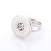 Silver 1 Button Chunk Ring - Adjustable